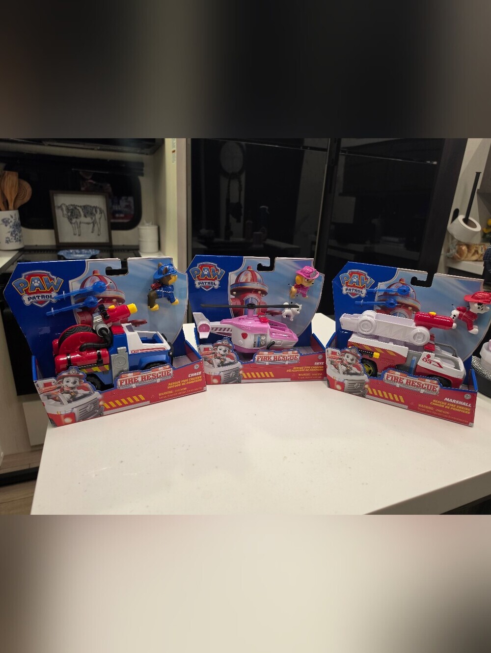 Set Of 3 NEW Paw Patrol Fire Rescue Play Sets Ft. Skye,Chase,and Marshall